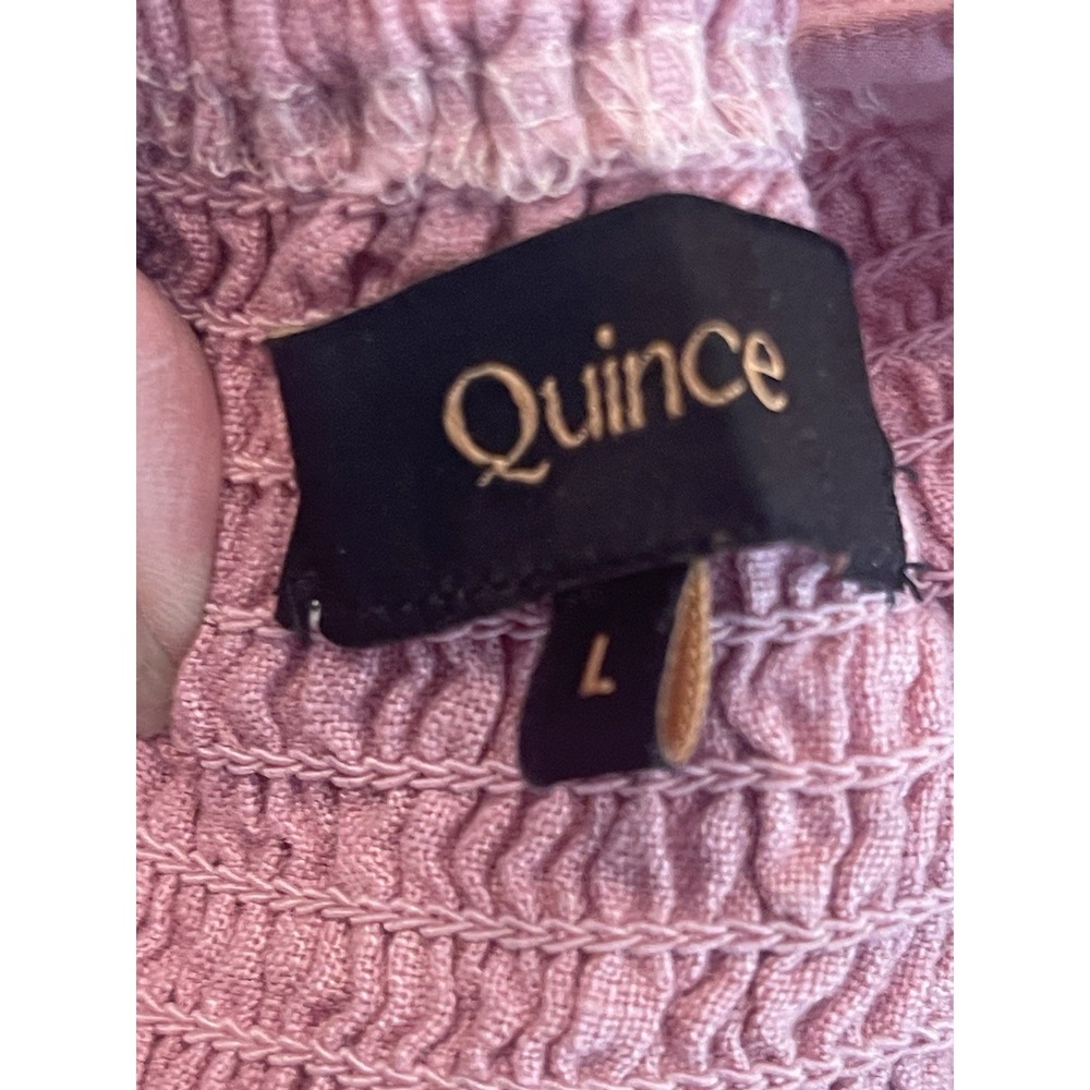 Quince 100% European Linen Scoopneck Midi Dress Mauve Mist Womens L Minimalist - Picture 7 of 9